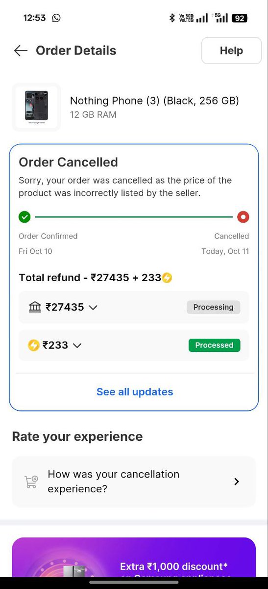 TechFactsRafee's tweet image. All the #NothingPhone3 orders are cancelled by the #Fraudkart , nicely played ra @Flipkart @flipkartsupport