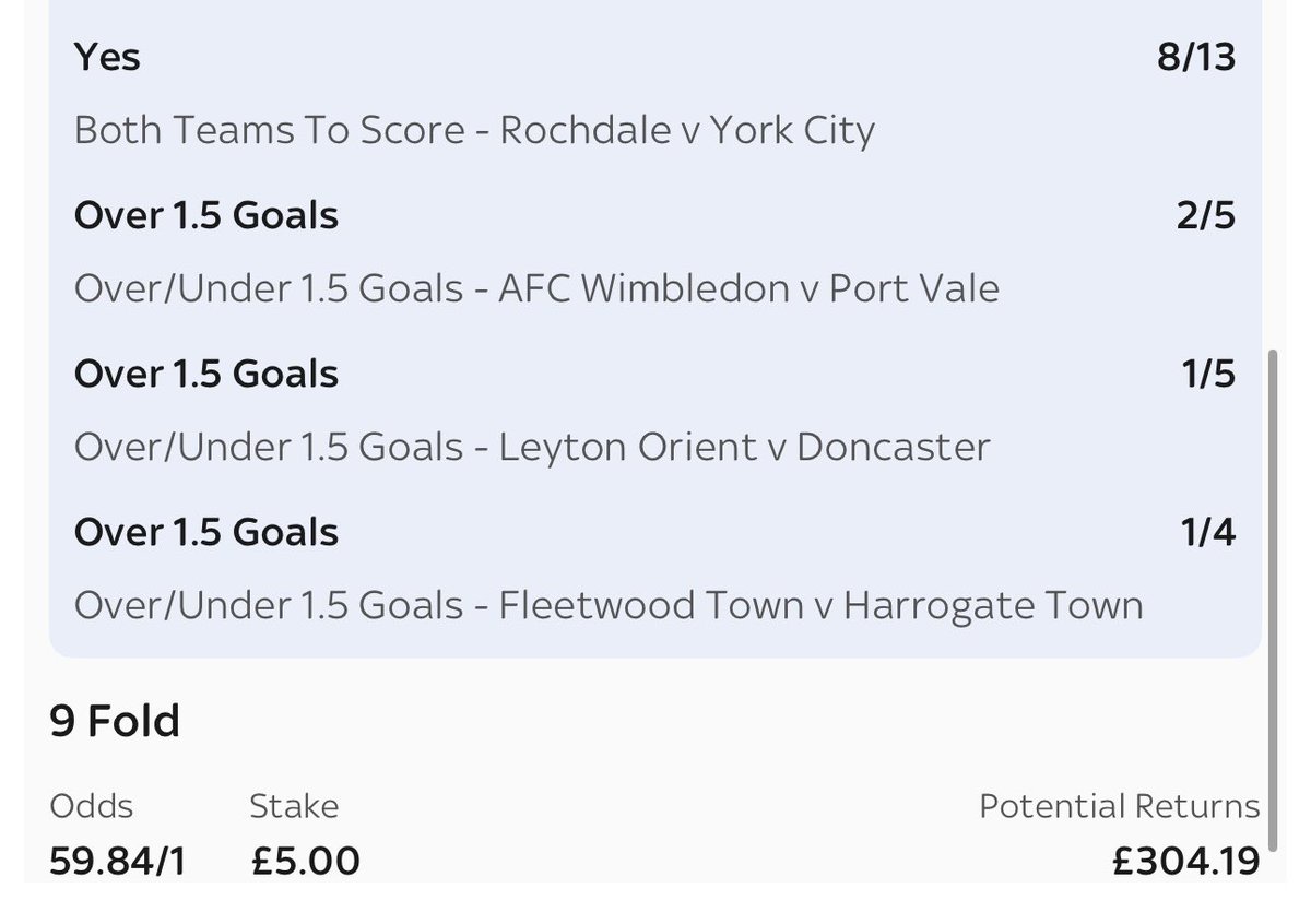 #NineFoldAcca returns. Be lucky one and all. Have a fantastic weekend with whatever you’re up to! 🍻