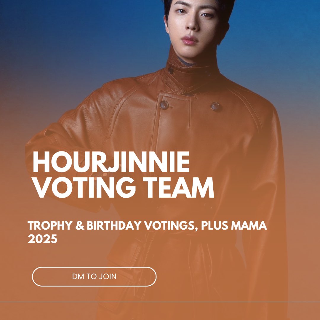 RECRUITING VOTERS FOR OUR REVAMPED VOTING TEAM 📢

We will focus on 
✅ Trophy votings
✅ Birthday votings 
✅ MAMA awards 2025

Be part of a team, reminders for all votings daily, and first hand knowledge on global voting base decisions and plans!

If you are interested, dm us