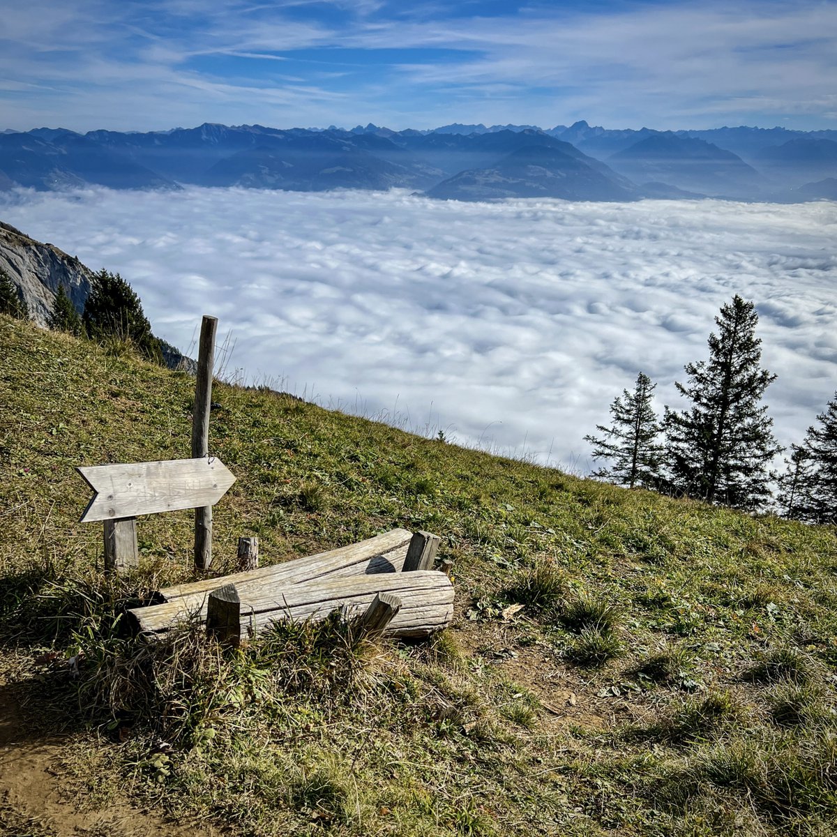bergwelt_me's tweet image. Von Freunden aus dem Ausland höre ich oft, dass in den Schweizer Bergen alles super ausgeschildert sei.🏔🇨🇭 Stimmt! Bei uns gibt’s sogar Wegweiser zum #Nebelmeer im Tal!😁 Schönes Wochenende euch allen - hoffentlich über dem Nebel.

#Bergwelt #Schweiz #Herbst #Wandern