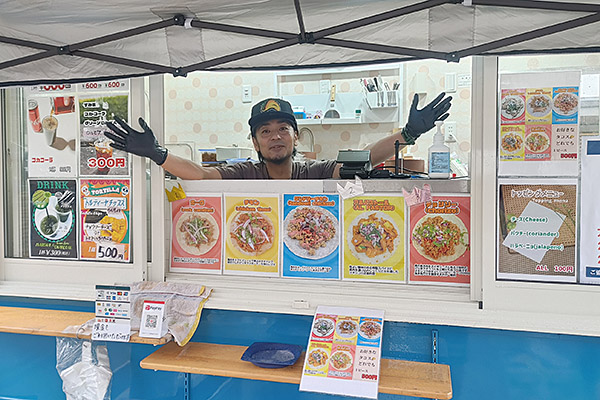 元リングアナウンサー 尾崎仁彦さんのタコス店が、本日の所沢大会に