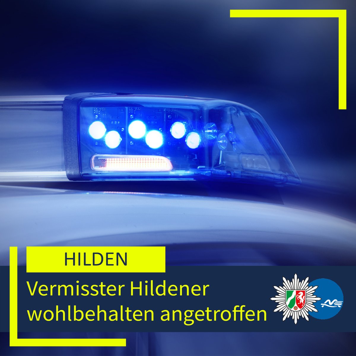 #Hilden: Vermisster 76-Jähriger wohlbehalten angetroffen. ▶️ Hier geht es zu unserer #Pressemeldung: 📝 presseportal.de/blaulicht/pm/4…. #PolizeiME👮