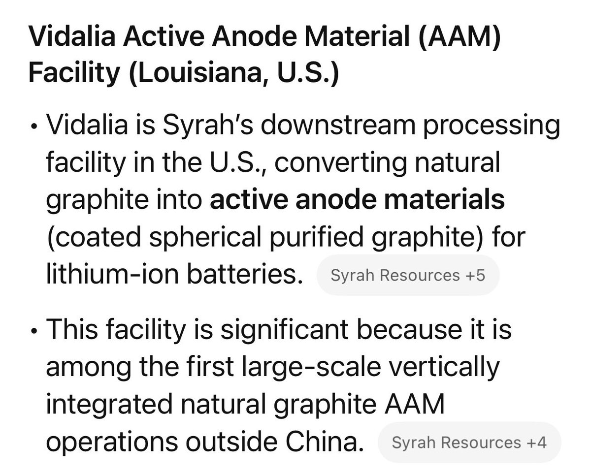 bozkaschi's tweet image. #Graphite stocks in the US are exploding; I have Syrah Resources $SYR.AX with US production and the largest graphite mine outside of China to supply the raw material. The US must become independent, Syrah is the largest and has a US production.🚀