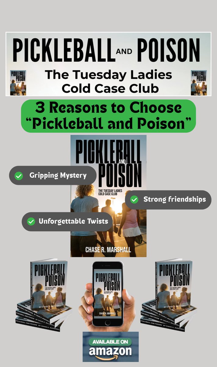 moralesch's tweet photo. Good Read - Pickleball and Poison: The Tuesday Ladies Cold Case Club #pickleball #coldcase https://t.co/58ZV3SgQCh https://t.co/xOMozOnjZD