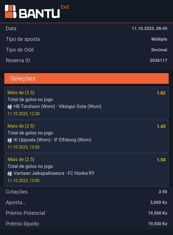 De volta às Bets...
ID 5036117