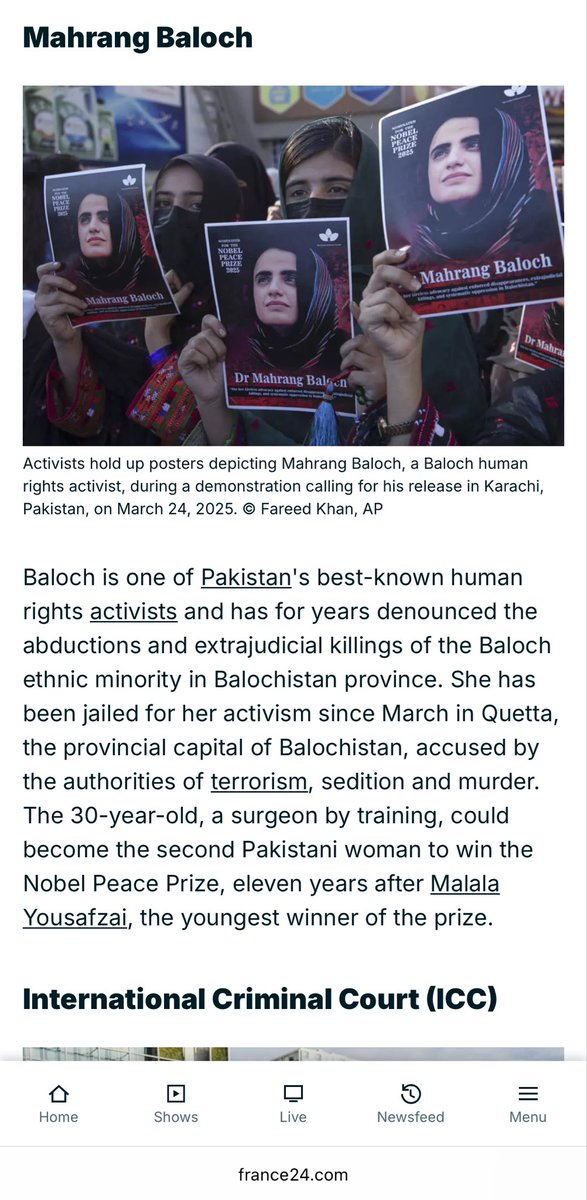 KiyyaBaloch's tweet photo. نوبل انعام نہ ملنے پر ڈاکٹر ماہ رنگ بلوچ کے چاہنے والوں کو ہرگز مایوس نہیں ہونا چاہیے۔

ڈاکٹر ماہ رنگ بلوچ کی نوبل امن انعام کے لیے نامزدگی خود ایک بڑی کامیابی اور تاریخی سنگِ میل ہے۔ ناروے کے صحافیوں سمیت کئی بین الاقوامی میڈیا اداروں کی توجہ ماہ رنگ پر مرکوز رہی، یہاں تک کہ France24 نے ماہ رنگ کو Ten Contenders for the Nobel Peace Prize کی فہرست میں شامل کیا۔

ماہ رنگ بلوچ کی نامزدگی نے پاکستان کے طاقتور حکمرانوں میں بے چینی پیدا کی اور دنیا کی توجہ بلوچستان کی پُرامن جدوجہد کی طرف مبذول کرائی۔ اس نامزدگی نے بلوچ جدوجہد، لاپتہ افراد، جبری گمشدگیوں اور ماورائے عدالت قتل جیسے سنگین انسانی حقوق کے مسائل پر عالمی سطح پر آگاہی پیدا کی۔ خاص طور پر ناروے کی سول سوسائٹی اور تعلیمی اداروں میں اس موضوع پر بامعنی گفتگو شروع ہوئی۔

یہ نامزدگی ایک حکمتِ عملی کے تحت ظاہر کی گئی تھی اور ہم نے اپنے ہدف سے بڑھ کر کامیابی حاصل کی۔

اس پورے عمل کے دوران ماہ رنگ، ان کے ساتھیوں اور نوبل کمیٹی کے خلاف پروپیگنڈا مہم بھی چلائی گئی۔ یقیناً نوبل انسٹی ٹیوٹ اور نوبل کمیٹی کے اراکین اس سب سے باخبر ہوں گے، جس سے ماہ رنگ کی ساکھ ناروے کی سول سوسائٹی میں مزید مضبوط ہوئی۔ ہم نے ناروے بھر میں ماہ رنگ کی جدوجہد سے متعلق آگاہی مہم بھی چلائیں۔

چونکہ نوبل امن انعام بعض اوقات عالمی سیاست اور جغرافیائی مفادات سے متاثر ہوتا ہے، لیکن نوبل کمیٹی اپنی آزادی، غیر جانب داری اور اصولوں کے لیے مشہور ہے۔ اگر ڈونلڈ ٹرمپ جیسی عالمی شخصیت اسے متاثر نہیں کر سکی، تو پاکستان بھی ایسا نہیں کر سکتا۔

نرگس محمدی، ماریہ ریسا، نادیہ مراد اور ملالہ یوسفزئی، ان سب کی نامزدگیاں بھی ایک، دو یا تین سال تک جاری رہیں، اور میڈیا سمیت مختلف فورمز پر ان کی جدوجہد کے حوالے سے مہمات چلیں، تب جا کر انہیں نوبل انعام سے نوازا گیا۔

ماہ رنگ بلوچ کی عدم تشدد پر مبنی جدوج��د اور اُن کا امن کا پیغام اب ایک عالمی تحریک کی صورت اختیار کر چکا ہے۔ پاکستان کی جانب سے کی جانے والی مداخلت اور دباؤ نے اس جدوجہد کو دبانے کے بجائے مزید تقویت دی ہے۔ آج ماہ رنگ صرف بلوچستان کی نہیں بلکہ اُن تمام خواتین اور مظلوم آوازوں کی علامت بن چکی ہیں جو انصاف، آزادی اور انسانی وقار کے لیے پُرامن جدوجہد کر رہی ہیں۔

یقین رکھیے، ایک دن آئے گا جب دنیا نہ صرف ماہ رنگ کی قربانیوں اور حوصلے کو تسلیم کرے گی بلکہ ان کی جدوجہد اپنے حقیقی رنگ لائے گی اور وہ دن زیادہ دور نہیں۔