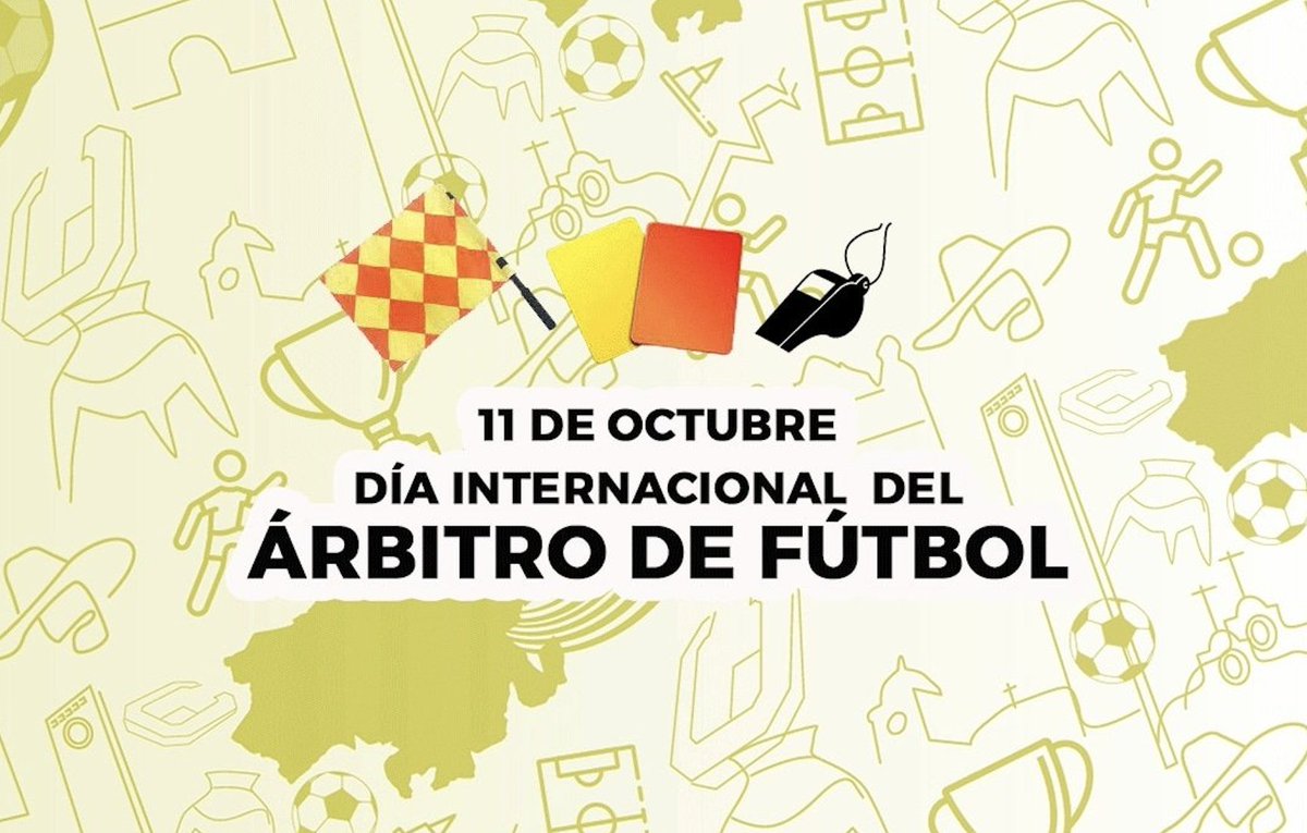 🗓️ Hoy es 11 de Octubre
😍 Día Internacional del Árbitro de Fútbol
☺️ Día de quienes, con valentía y justicia, mantienen el orden y el respeto dentro de los terrenos de juego
✊ Gracias a todos ellos, por su compromiso, imparcialidad y amor por este hermoso deporte
