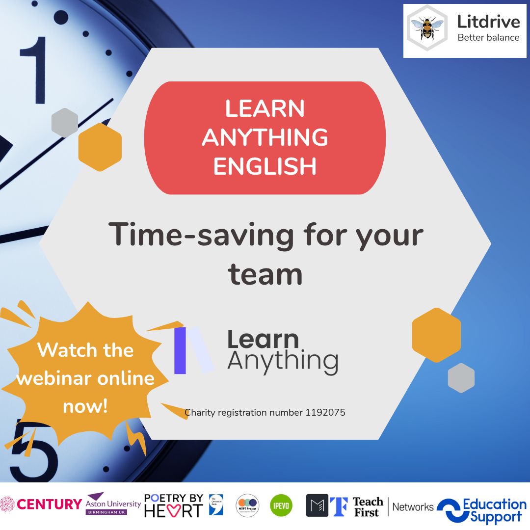 🎥 Missed our Learn Anything webinar?

Catch up anytime in our Online CPD section!

🐝 Watch here 👉 buff.ly/vWXz0M4 

#Litdrive #TeamEnglish