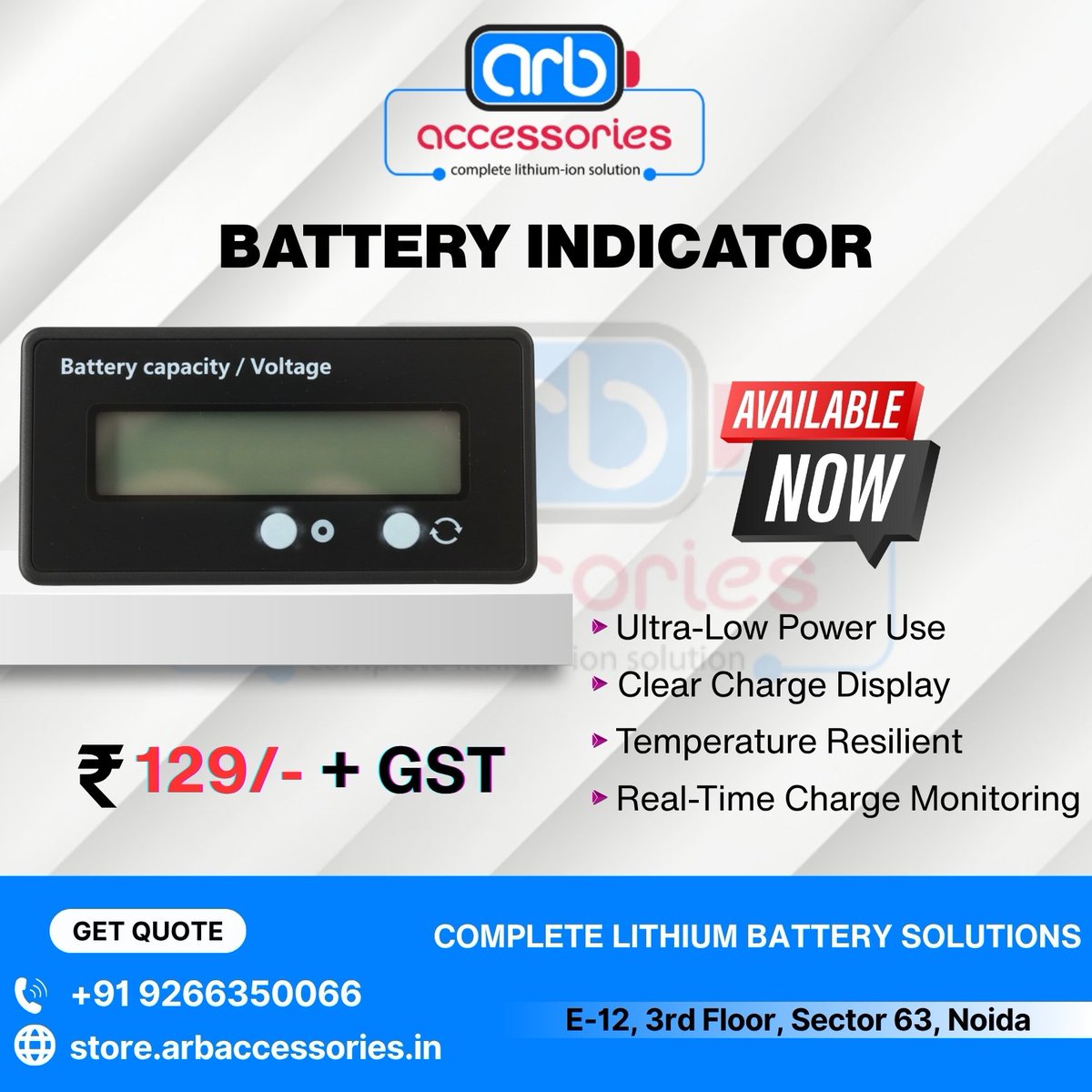 arb_ltd's tweet image. 🔋 Battery Indicators &amp;amp; SOC Displays⚡

✨ Battery Indicator 
✨ JBD SOC LCD Display – RS485 &amp;amp; UART (Small), Big UART Version
✨ DALY SOC Display – Square 3.0, and Big 4.3 

🛒 Buy Now: 
store.arbaccessories.in/category/batte…

#Arbaccessories #EVParts #BatteryDisplay #SOCDisplay #JBD #DALY #EV