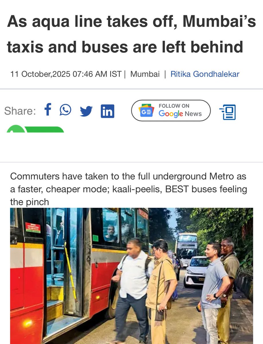 VishalBhargava5's tweet image. People who stay in Mumbai are easily the most hard-working population in India. 
The only exception were Taxis and Auto Rickshaw drivers. Lazy and unprofessional. 
Hopefully with the new Metro - the city will have to tolerate them lesser.