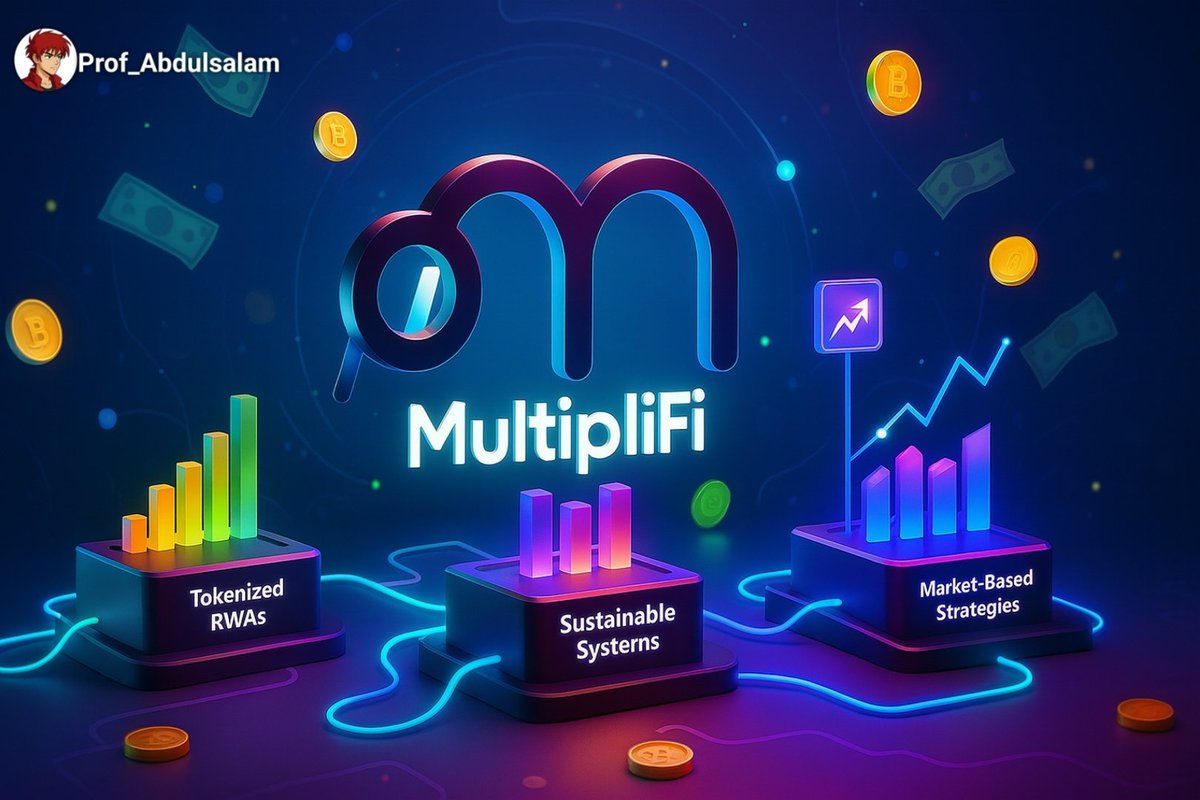 Prof_Abdulsalam's tweet image. MultipliFi is not another yield farm.

It is a platform that creates yield through real strategies, tokenized RWAs, and sustainable systems that actually work.

Here is the core:
• Tokenized RWAs bring real income streams on-chain
• Market-based strategies generate real…