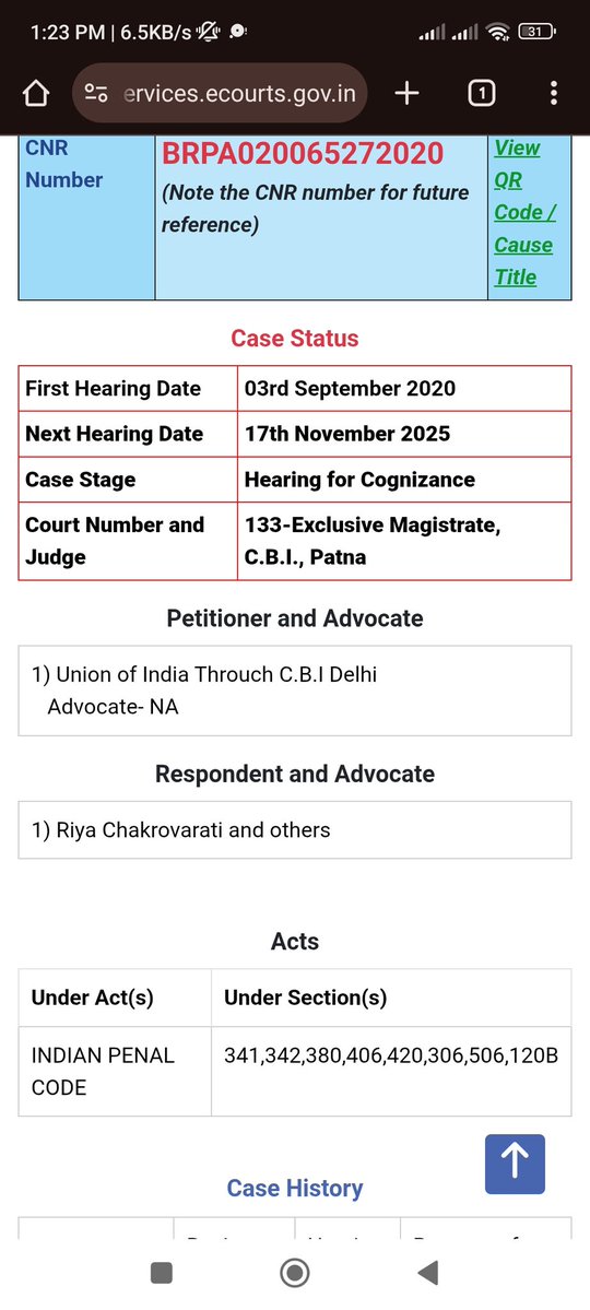 A small update regarding hearing which was to be held on 10th October, 2025 in Patna CBI court for the cognizance of the report filed by CBI. 

The case has been delayed till the further date. The next date for the same hearing for cognizance is 17th November, 2025.