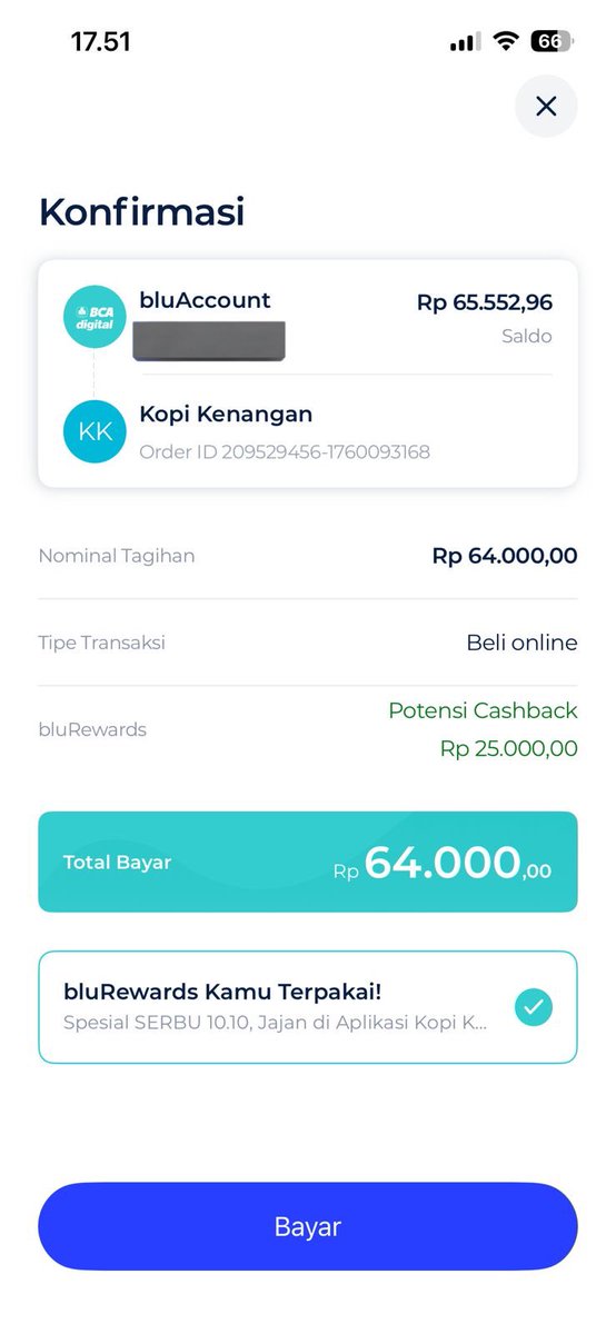 dunyamaga's tweet image. Aku yg masih peritungan jg tetep nyari akal gmn carany ngopiku bisa lbh murah dari #jasdor 😅

Belanja: 64k
CB Points: 19,2k
CB blu: 25k

Bayar: 19,8k dpt 2 L + 1 R
kurang hemat apalagi coba 🫶🏻

#KopKen #blu #Kopi #ZonaUang #Promo #ZonaMurah #ZonaReceh #KopiKenangan #ZonaCuan