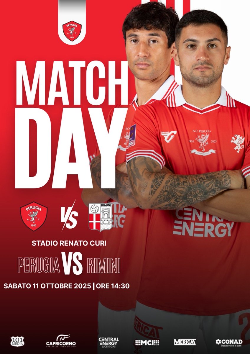 💣 𝑴𝑨𝑻𝑪𝑯 𝑫𝑨𝒀 🔥

⚽️ #PerugiaRimini
⏰ 1️⃣4️⃣:3️⃣0️⃣
🏟 #Curi
📺 <a href="/SkySport/">skysport</a> <a href="/NOWTV_It/">NOW</a> 

𝐕𝐀𝐌𝐎𝐒 𝐆𝐑𝐈𝐅𝐎! ⚪️🔴 

#vamosgrifo #PERRIM <a href="/seriecofficial/">Serie C</a>