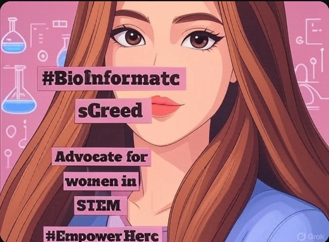 DataAnalyst5422's tweet image. Women in STEM can innovate, inspire, and redefine possibilities, proving that brilliance knows no gender. 🚀
#BioinformaticsCreed #WomenInSTEM #LetsEducategirls
 #EmpowerHer