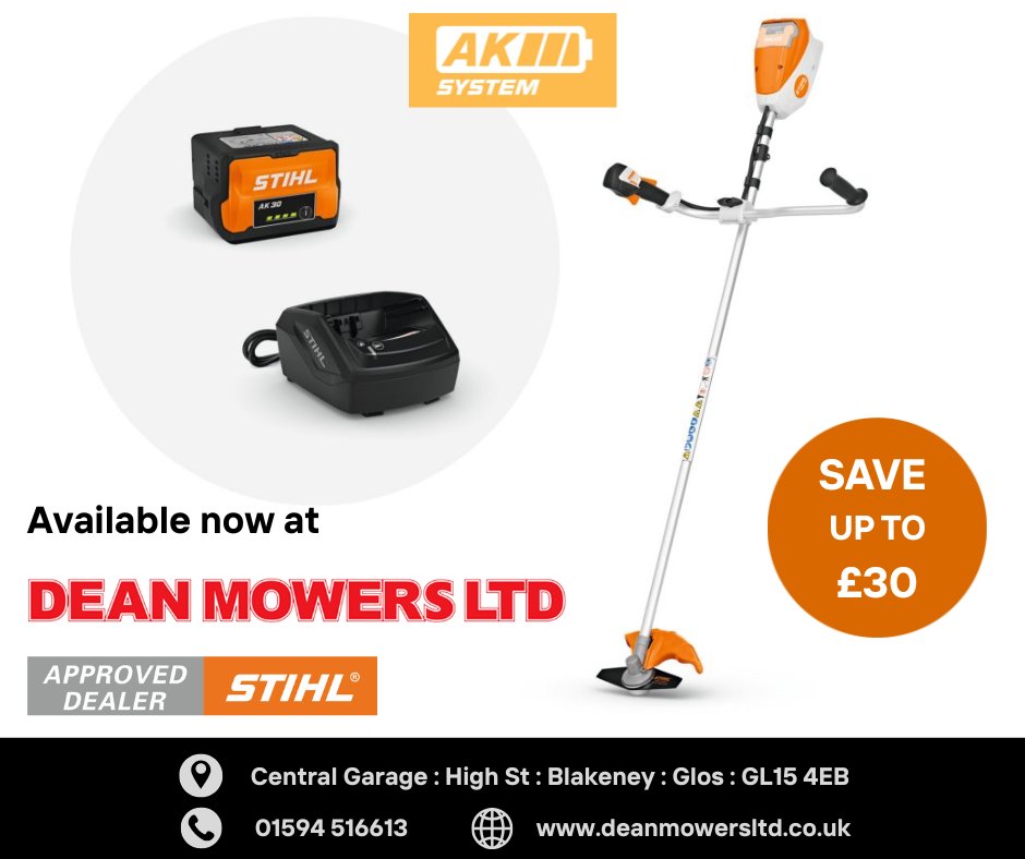 DeanMowers's tweet image. 🔶SAVE UP TO £30🔶

Save money when you buy selected STIHL AK System battery-powered tools from @DeanMowers👌
But you&apos;ll need to be quick - Promotion ends 31 October 2025

#STIHL #STIHLUK #BatteryTools #BatteryPower #CordlessTools #STIHLAK #savemoney