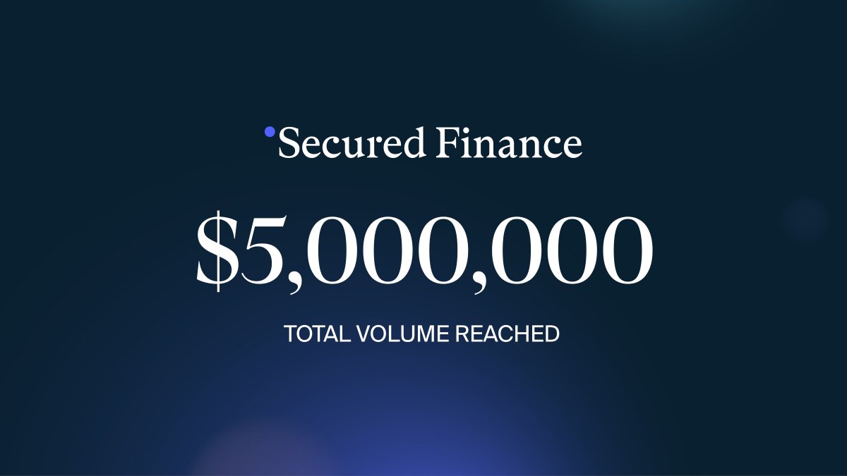 Secured_Fi's tweet photo. Secured Finance's lending platform has reached a cumulative trading volume of $5M! 🚀

Thank you to everyone in the community who always supports us.

Let’s aim for the next milestone together! 🔥

https://t.co/mN4GGuYJyO https://t.co/1zuZp3DZzH