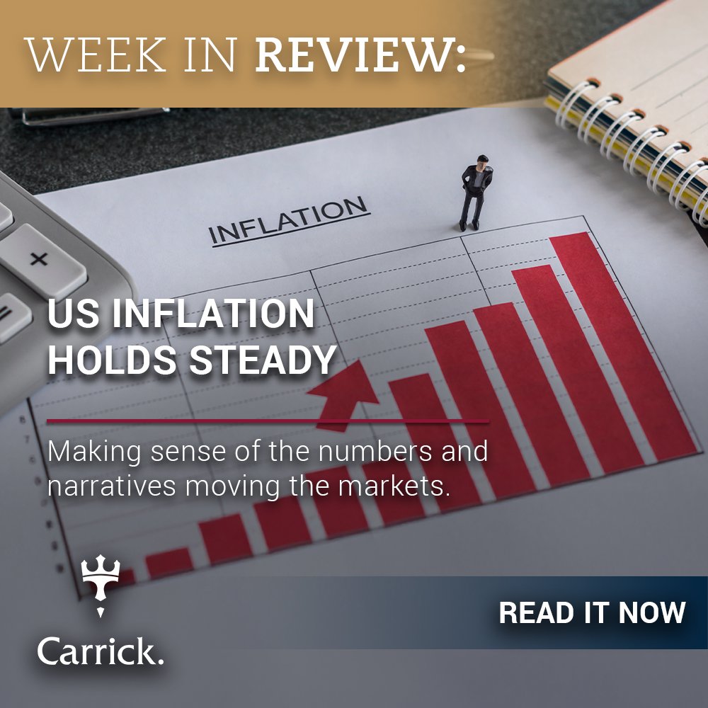 Week in Review: US Inflation Holds Steady
U.S. equities ended Friday higher but still closed last week in negative territory...

Dive into the full article for insights into strategy in this shifting environment.
thecarrickgroup.com/Week-in-review

#CarrickWealth #FedWatch #EconomicOutlook
