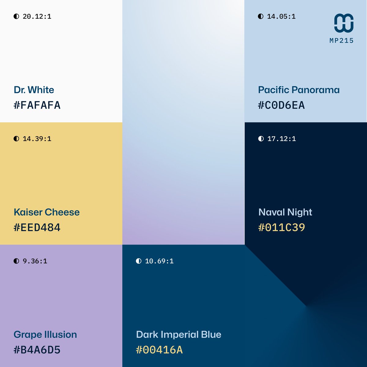 AlexCristache's tweet image. 🆕 New color palette – #MindfulPalettes no. 215 is a modern looking blend of clean whites, warm gold, and blue tones in a solar-infused, optimistic feeling palette.
Free to use in your #uxuidesign and #branding work.