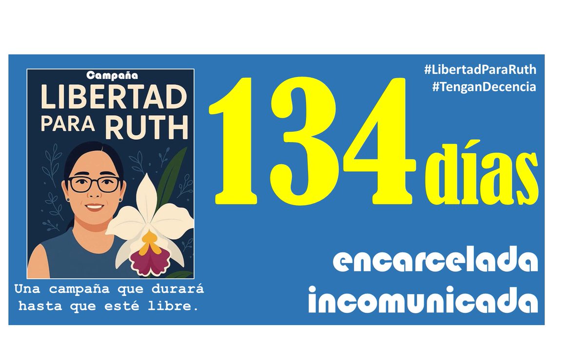 Ruth López: 134 días
Enrique Anaya: 113 días   
Alejandro Henríquez: 139 días   
José Ángel Pérez: 139 días   
Eugenio Chicas: 228 días   
Fidel Zavala: 217 días   
Ernesto Muyshondt: 1,489 días
#LibertadParaRuth y todos los presos políticos  #TenganDecencia