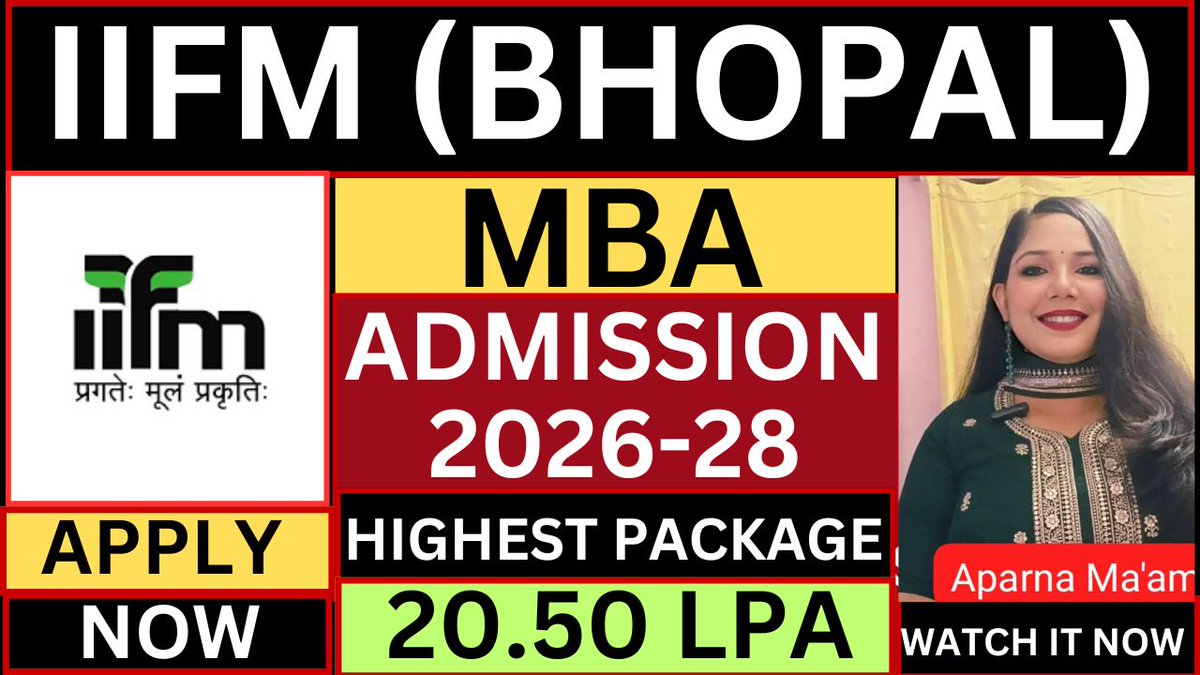 scholar_job's tweet image. Indian Institute Of Forest Management MBA Admission 2026-28👇
youtu.be/VPqLBNhc9UA?si…    
#iifm-#mba-#mbaadmission-#iifmbhopal-#iifmbhopaladmission-#iifmmbaadmission-#Indianinstituteofforestmanagement-#mbainforestmanagement-#forest-#cat-#mat-#cmat-#xat-#mbaplacement-#Bhopal-#mp-