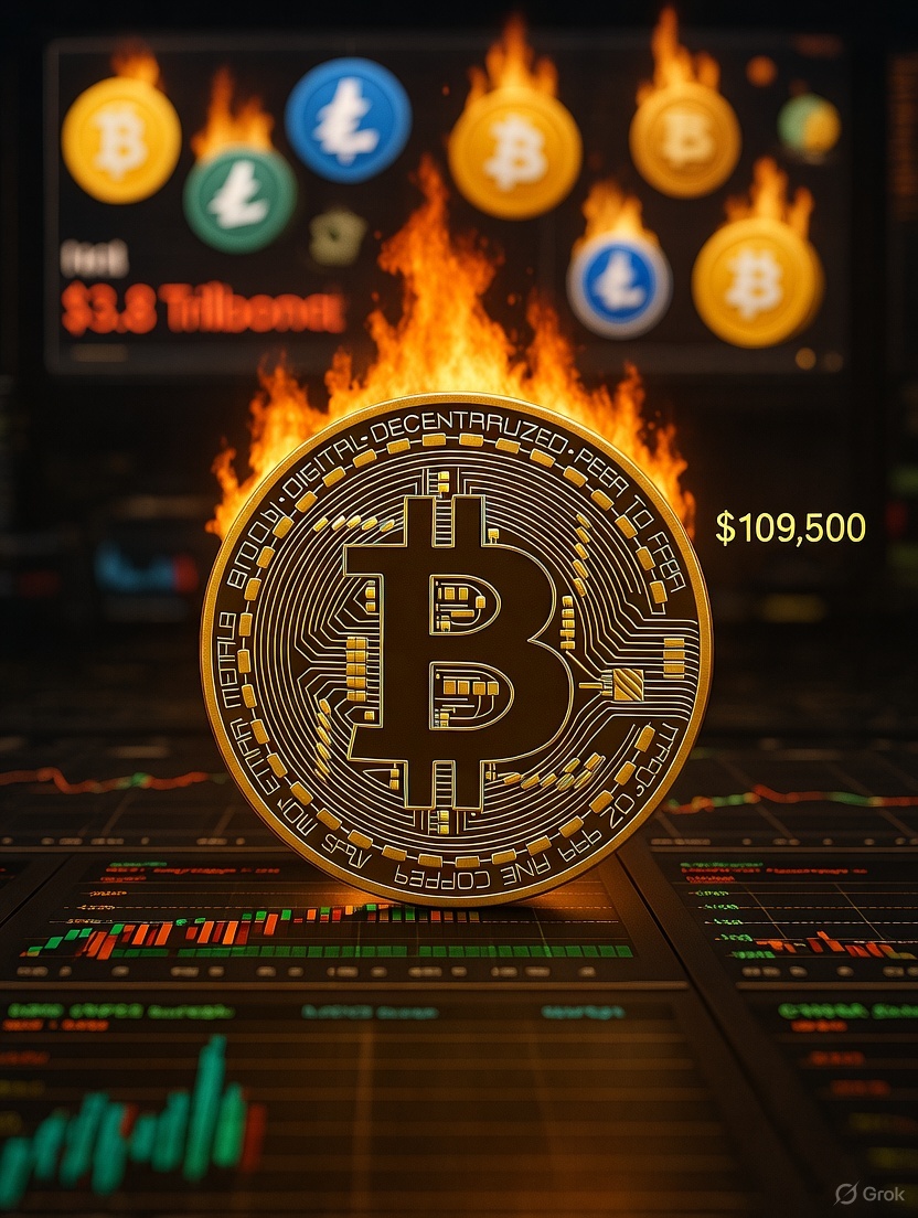 LoicryptoZK's tweet photo. 📈 Bitcoin à 109 500 $ : les altcoins s'enflamment, volatilité à son comble ! Les institutions misent gros, le marché crypto atteint 3,8 billions de dollars.

Les altcoins profitent d'une dynamique explosive. Signaux des analystes : support à 106 000 $, résistance à 115 000 $, RSI en survente pour un possible rebond ? 

Hausse durable ou correction ? Votre avis en commentaire 👇

#Bitcoin #Altcoins #DeFi #CryptoFR #MarchéCrypto