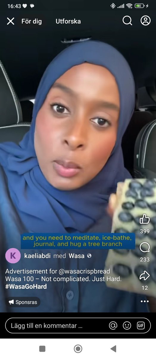 Såg till min fasa att Wasa knäcke nu anammar medeltida värderingar. Det var sista gången som jag handlade deras märke. Jag skickade dem följande mail

"Wasa stödjer kvinnoförtryck i sin reklam

Hej,

Jag skriver till er eftersom jag reagerar starkt på er senaste reklamkampanj där