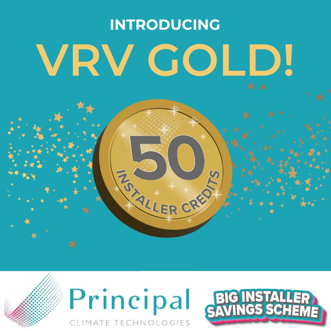 PrincipalClima1's tweet image. Our Installer Savings Scheme is the gold standard for installer rewards!

Our new VRV Gold Installer Credits earns you 50 credits on Daikin VRV products from 1/10/25 to 31/12/25 – that’s £50 paid into your account for every unit purchased!

See details. principalclimate.co.uk/promo-products…