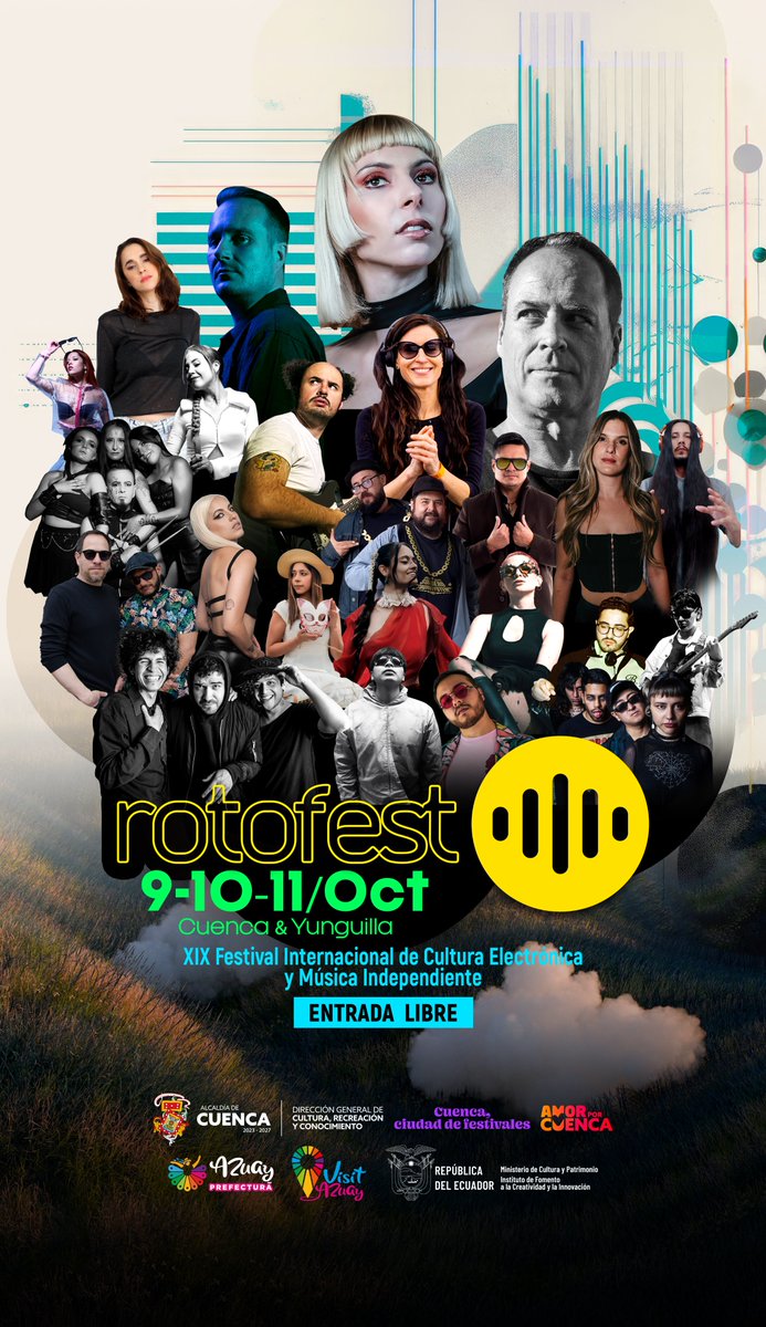 Rotofest's tweet image. 🎶 3 días de música en Cuenca & Yunguilla
🔥 19 años de historia llevando lo mejor del underground
✨ Libertad, naturaleza y miles de almas vibrando juntas
📅 9–11 OCT | 🎟 Entrada libre
#Rotofest2025 #Rotofest #Cuenca #Yunguilla #MúsicaQueConecta
