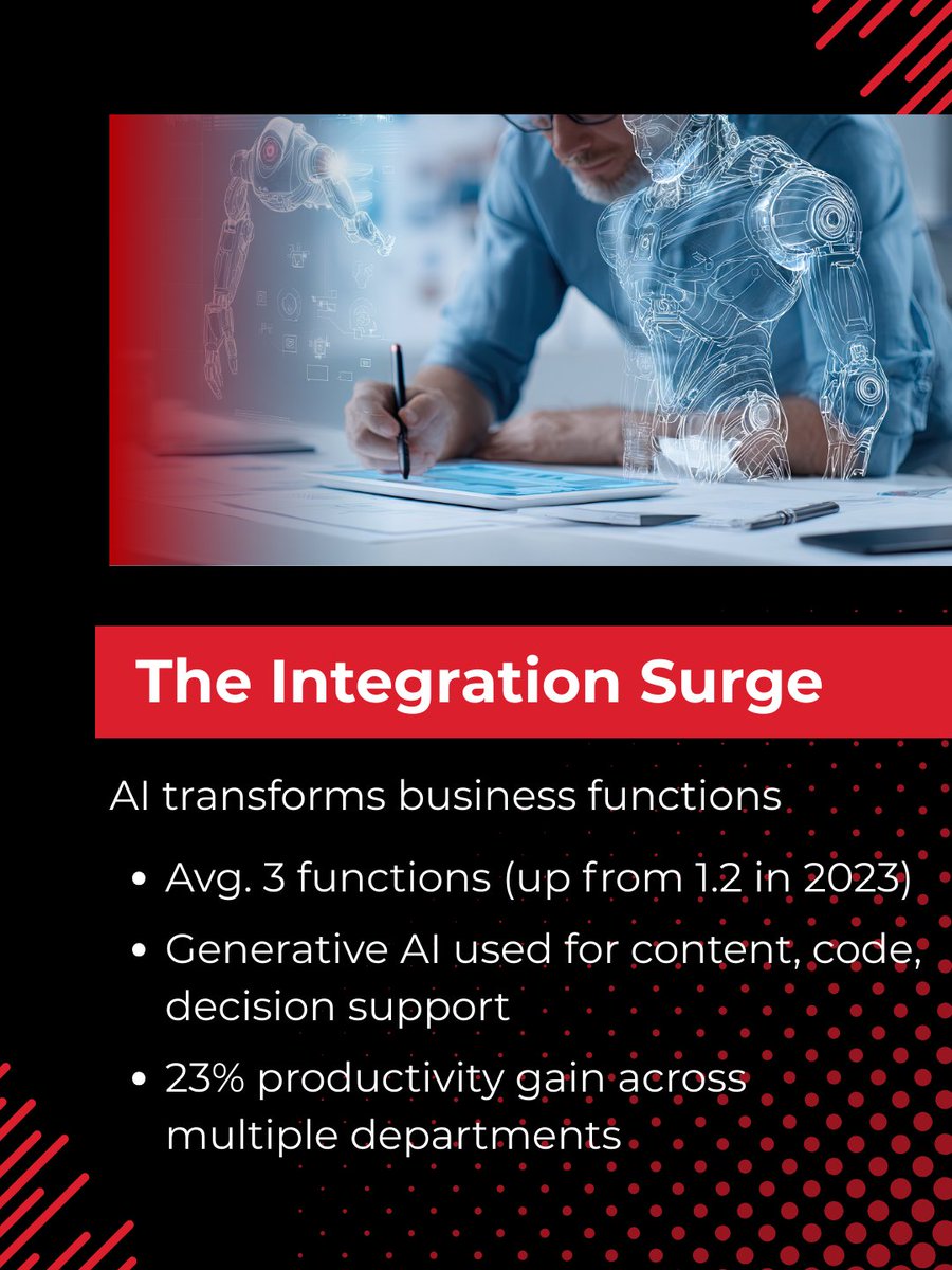 PhoenixAI_Lab's tweet image. AI is reshaping business - making operations smarter, faster & more efficient.
78% of orgs use AI, 71% leverage Generative AI, and companies using AI in 3+ depts save $2.3M annually.
AI = growth, efficiency & real impact. 
📅 Book a meeting today.
#aiadoption #futureofbusiness
