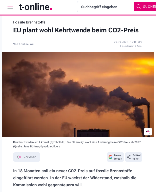 Ich will kein, KEIN (!!!) einziges Wort mehr von irgendwem aus der Union oder FDP hören, dass "der Markt regelt".
Ihr verf*ckten Heuchler!
Das ist Wettbewerbsverzerrung gegen Unternehmen, die ihre Hausaufgaben gemacht haben!!
Jetzt sagt es wenigstens, dass euch der Planet und