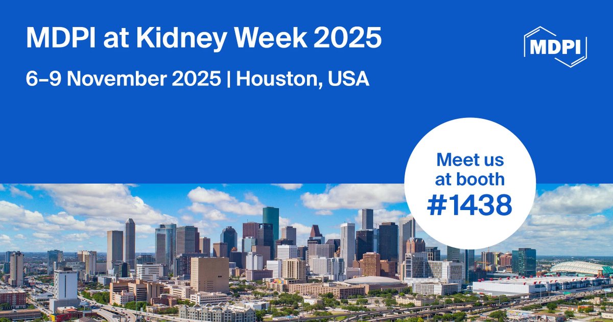 Diabetology will be one of the MDPI journals represented at Kidney Week 2025! Meet us from 6 to 9 November 2025, at the George R. Brown Convention Center in Houston, USA.

More information here: mdpi.com/journal/diabet…