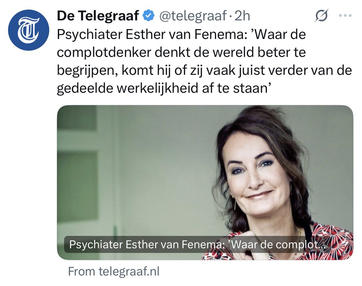"de complotdenker" - zijn jullie het sinds corona ook zo zat dat er maar steeds óver "de complotdenker" wordt gesproken ipv mét? en dat er nooit eens gesproken worden over de  valide "complot hypothesen" die gewoon waar zijn? ik denk aan het  lablek, bijwerkingen en overlijdens