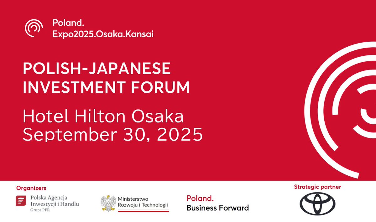 The Polish-Japanese Investment Forum is taking place tomorrow, with ZPP Vice-President Marcin Nowacki (<a href="/MarcinWNowacki/">Marcin Nowacki</a>) chairing the panel “Poland – the gateway to Ukraine and the region: Japanese investments for the stability and development of Central and Eastern Europe”!