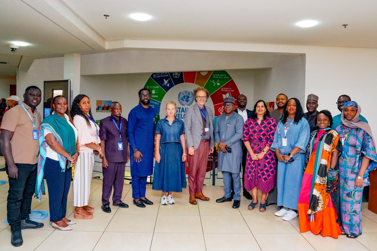 RedkarVarsha's tweet photo. Pleased to welcome our partners @EUinNigeria, led by the Head of Cooperation @civetdebiche, alongside delegates from the Office of H.E VP of Nigeria to the UN House. 
We reflected on the next phase of @NigeriaJFP, which will scale up youth employment in the country. Stay tuned! https://t.co/fSjjfA7J7r