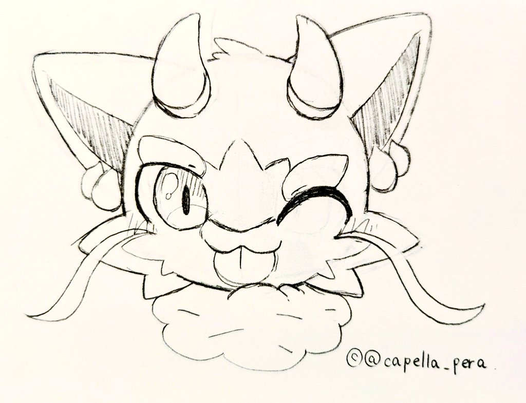 久々に辛い麺を食べたので、辛い麺に定評のあるよその子をこっそりらくがき🍜🐉✨