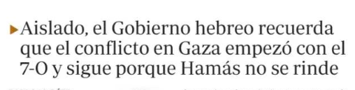 javierespinosa2's tweet photo. Es inaudito que un medio de comunicación coloque esta mentira como subtítulo. El conflicto entre palestinos e israelíes comenzó en 1947/48 y derivó en una ocupación ilegal (en términos internacionales) a partir de 1967. Hamás no existía. Surgió apoyada por Israel. https://t.co/N0kfuwBXYo