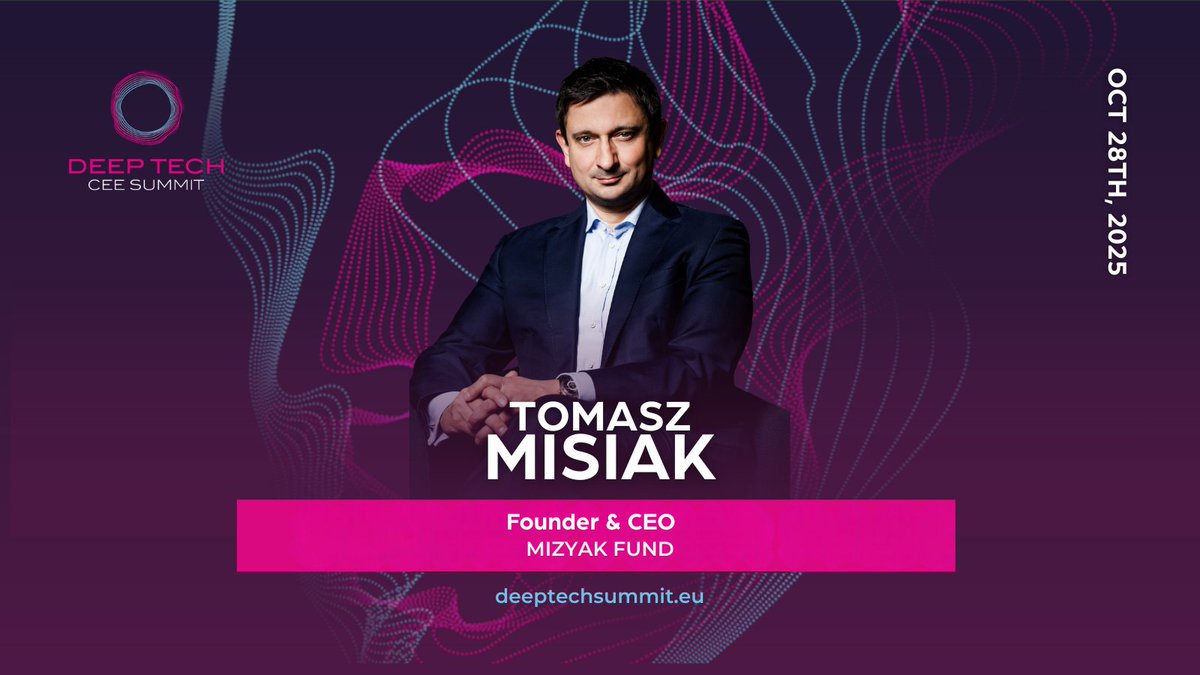 DeepTechCEE's tweet image. We’re excited to welcome Tomasz Misiak, entrepreneur, investor, and business leader, to Deep Tech CEE Summit 2025!

Ready to connect with leaders shaping the future of business and innovation?

Meet Tomasz at the Summit: deeptechsummit.eu/tickets