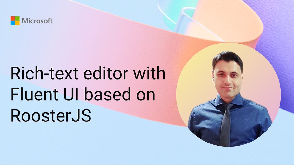 Microsoft365Dev's tweet image. 💡 Custom Rich Text Editor with #FluentUI + #RoosterJS in #SPFx

@ejazhussain_ shows how to replace TinyMCE with a modern, extensible editor supporting custom ribbons, media embeds &amp;amp; more

📺 → msft.it/6012sQEmo

#Microsoft365dev