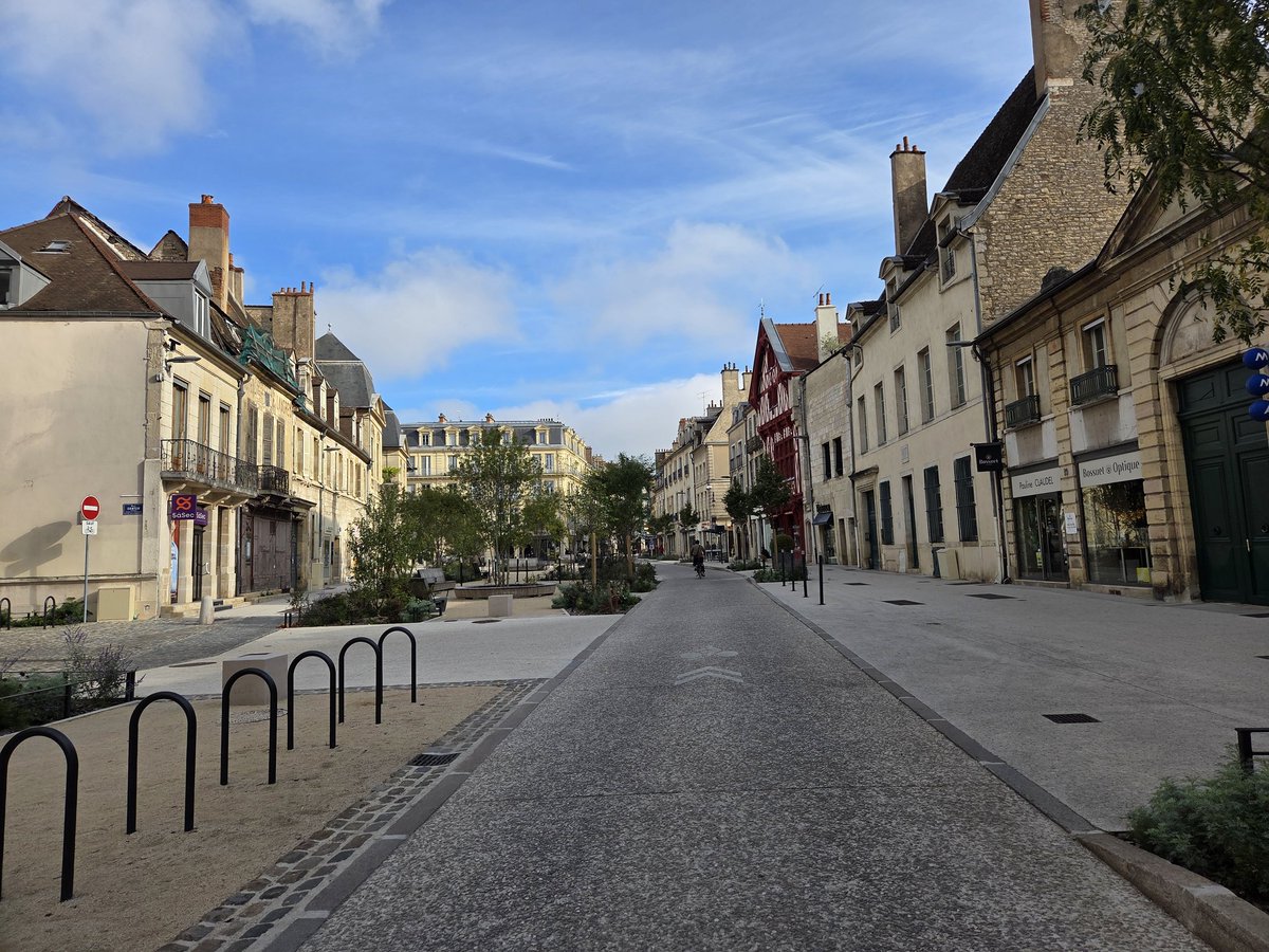 QBareille's tweet image. Dijon, embellissement de la Rue Monge, de la place Bossuet et ses voiries attenantes. Un chantier mettant en valeur le patrimoine et notamment les perspectives sur la cathédrale Sainte Bénigne et contribuant à la végétalisation de ce secteur du centre-ville 🌱