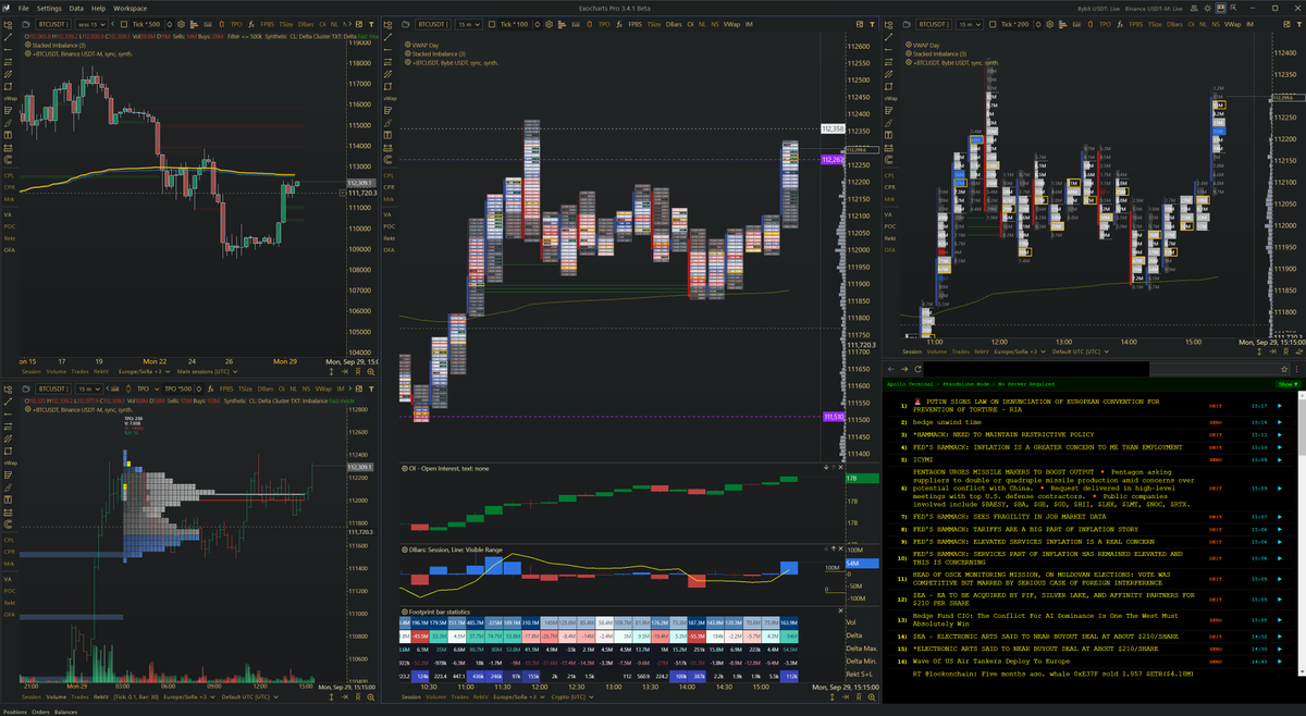 releaseyourself's tweet photo. Used AI to write a Bloomberg Terminal–inspired Twitter news feed and integrated it directly into @ExochartsC  — with a sleek layout heavily inspired by the one and only @Luckshuryy https://t.co/bAsZLuRehW