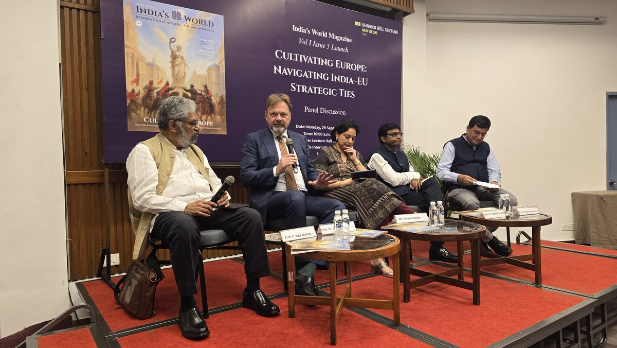 AmbWieck's tweet photo. Two ideas on India 🇮🇳 &amp; Europe 🇪🇺:

💼 In the coming years, competition for Indian talent will grow, we want them in 🇪🇺

🏭 FTA would be a game change for our economies

Pleasure to be on this panel by @IndiasWorld_mag, with @MohanCRaja, @suhasinih, @AmbMoKumar and @gsachdevajnu. https://t.co/hZWTWfykbD