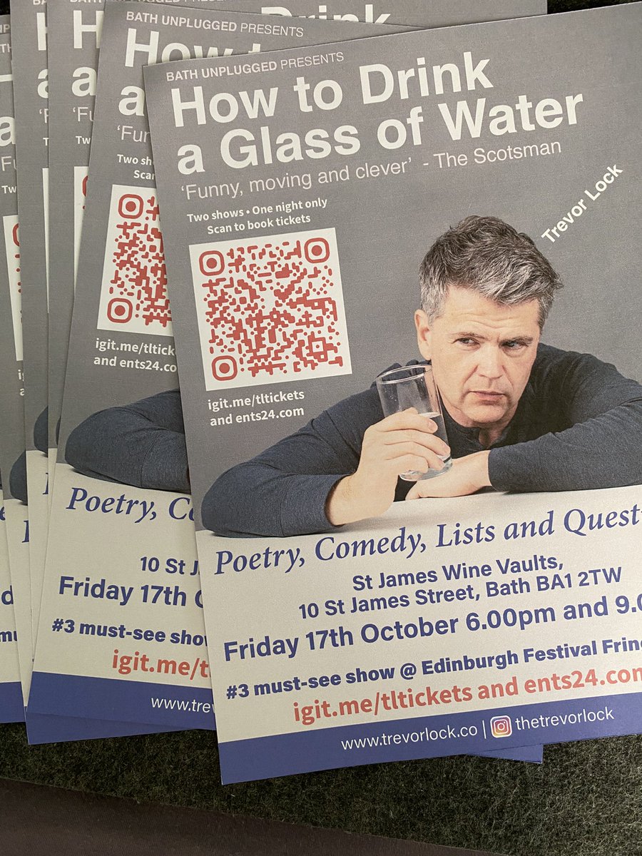 ChaiCreativeLtd's tweet photo. Posters going out today for Trevor Lock at  @stjamesvaults on 17th October. Tickets on sale NOW from £10 https://t.co/ffCV4MuNNJ no hidden booking fees #bathcomedy #bath #bathevents #spokenword #poetry https://t.co/dqllbOIABf