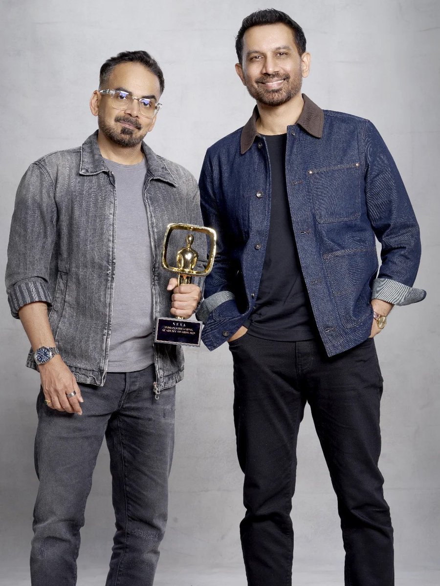 StreamingAwards's tweet photo. From bold stories to global impact 🌹 Congratulations to @rajndk , recipients of the Game Changer Award on OTT ✨
#IndianStreamingAcademyAwards #NEXA #LaNima #Domicil #NEXAExperience #CreateInspire #StreamingAwards #ISAA https://t.co/M0bmUgY0SG