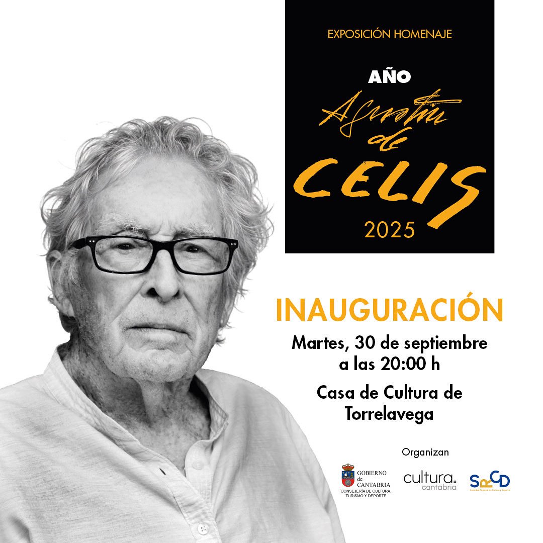 Mañana Martes 30 de Septiembre os invitamos a la inauguración de la exposición homenaje al maestro #agustindecelis en #Torrelavega. Una exposición única e irrepetible que muestra la mejor obra del pintor en este año de homenajes y reconocimientos en Cantabria. <a href="/culturacan/">Cultura de Cantabria</a>