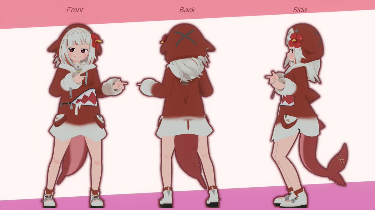 CoffgirlDAZE's tweet photo. Last of update for  Gawr Gura Vrchat model!  

https://t.co/6TZSQGXPSA

Feature 
- Part toggles 
- Blue and Red 
- MMD faces 
- faces toggles 
- Gesture expression 
- Head pat 
- Gogoloco and Gogofreeze
- Cat Ears
- Tail control

reupload fg link

#VRChat #gawrt #vrchatavatar https://t.co/rUtnokgiOf