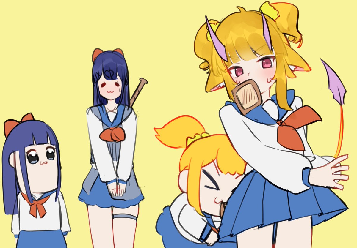 コンパスとポプテピピックコラボのお祝いだ〜!!!!(落描)