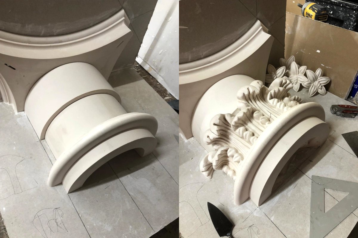 CSJbespoke's tweet image. Recreating a very heavily decayed ornate pillar cap! Isn&apos;t this just an amazing piece of work?
#bespokeplastermouldings #homeimprovements #home #cornice #fibrousplaster #love #art #satisfying #fun #restoration #craftsmen #skill #decoration