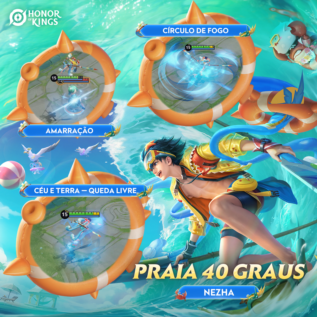 🏖️ O salva-vidas bonito e alegre Nezha chegou!
De 30 de setembro a 6 de outubro, compre o Minipass e desbloqueie várias recompensas, incluindo o Nezha - Praia 40 graus!

#HonorofKings #HOK #HOKThrilling #NewSkin #FerventBeach #Nezha