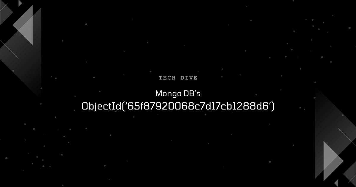 madishtech's tweet photo. Here's a quick read about the Anatomy of MongoDB's ObjectId.

https://t.co/VrNqZKh0zd

#tech #blog #mongodb #objectid https://t.co/ypqzHQH5bw